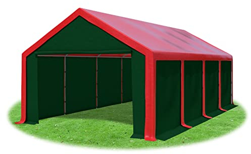 Stabilezelte Partyzelt 4x8m Modular Professional PVC 500 g/m² geschlossen ROT GRÜN