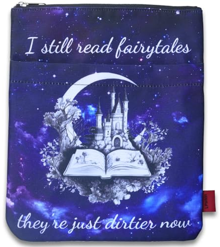 LParkin Buchhülle mit Reißverschluss I Still Read Fairytales They’re Just Dirtier Now, Wasserdichte Buchhüllen für Buchliebhaber 27,9 x 21,6 cm