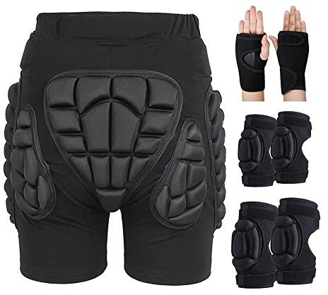 GAOSHI Kinder Jungen Mädchen 3D-Schutz Hüfte Eva Gepolsterte Kurze Hose Schutzausrüstung Schutzpolster Ski Skifahren Skaten Snowboard (Color : A2, Size : L)