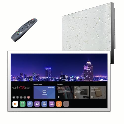 Soulaca 1080P Smart Mirror TV webOS de 24 Pulgadas para baño (sin sintonizador) con Freeview Play y Alexa Incorporado, con Control Remoto Magic, Bluetooth, Wi-Fi,WSM24, 2024