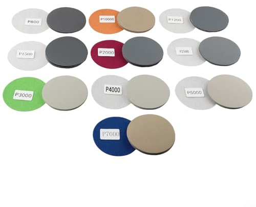 Lot de 150 disques abrasifs ronds à sec et humide - Grain 800/1200/1500/2000/2500/3000/4000/5000/7000/10000 - Pour bois, métal, polissage de voiture - 75 mm