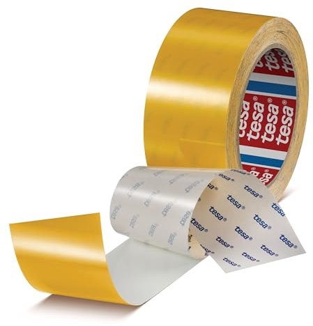 tesa 60960 Ruban adhésif de marquage de sol en PET résistant aux rayures 50 mm x 20 m Couleur : jaune