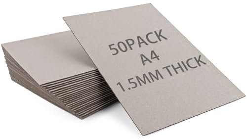 SHUESS 50 Sheets A4 Greyboard - 1500 Micron A4 (29.7 X 21 cm) Mount Board - Double-Side Grey Board - Thick Cardboard for Model Making, Thick 1.5 MM