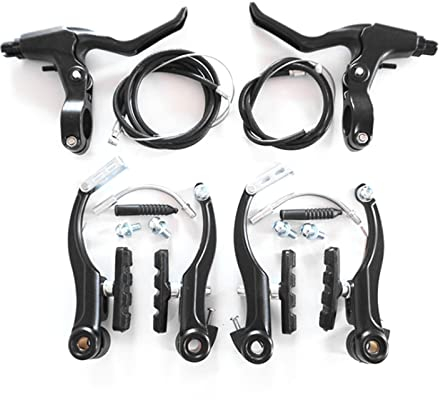 ZAWELIYO Fahrrad-V-Bremsensatz Vorne und Hinten aus Aluminiumlegierung, kälte- und Hitzebeständig, Einfache Installation und Bedienung, Geringe Belastung, Leicht und Tragbar, für die