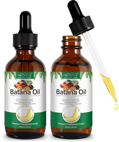 Batana öl für Haare Kaltgepresst 2 Stück, Stimulieren das Haarwachstum, Reines Batana-Öl zur Befeuchtung und Reparatur von Trockenem, Geschädigtem Haar und zur Hautpflege