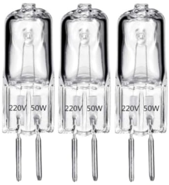 LEDLOCLB Ampoule Halogène À Capsule Transparente G5.3 220V,GU5.3 Base Ampoule Halogène À 2 Broches,Blanc Chaud,220V-100W,3 Pièces