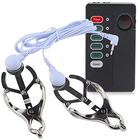 Electric Nipple Clamps, Nipple Clamps for Sex, Nipple Jewelry Non Piercing, Suitable for Ladies Own Use and Flirting with Couples (White)