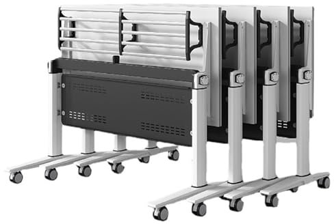 Konferenztisch, 4 Stück, mit leisen Rollen, faltbarer Besprechungstisch für Büro, Klassenzimmer, 47,2 x 19,7 x 29,5 cm, moderner rechteckiger Seminar-Tisch