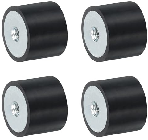 QUARKZMAN 4 Stück 25 x 20mm M6 Gewindebuchsen Vibrationsisolatoren | Flache Silentblock-Basisblock, Ersetzt Antivibrationspads