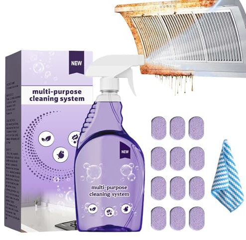 Dr Clean Spray pour fours, tablettes et vaporisateur pour nettoyant four, spray multi-usages Nuroclean avec tablettes, nettoyant four tout usage puissant pour éliminer les taches (12)