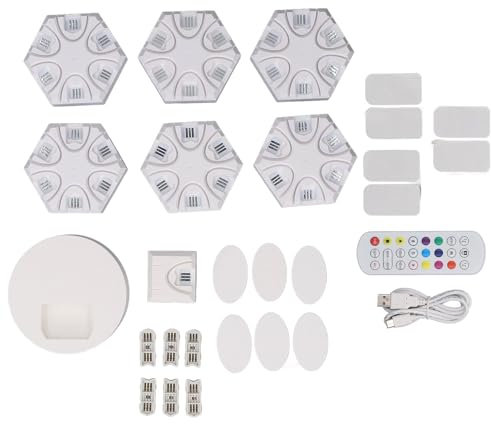 6PCS LED Sechskant Lichter Wireless RGB Music Sync Smart Hexagon Gaming Light Panel mit Fernbedienung für Tuya Wohnzimmer Schlafzimmer Party Home Decor