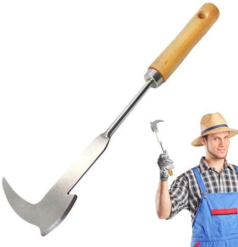 Unkrautvernichter für Gehwege, manueller Unkrautvernichter in L-Form, multifunktional – ergonomischer langer Griff zum Entfernen von Unkraut auf Terrasse und Boden