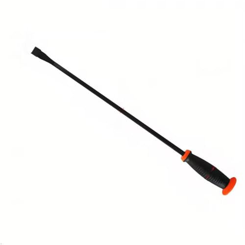 Heavy Duty Pry Bar for Lifting and Prying Industrial Grade Thicken Crowbar with Angled Tip Protective Hammer Strike Cap Handle,Black,24 in Pry Bar