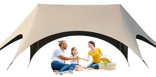 Tent Tarpaulin for Camping, Easy Assembly Tent Awning for Camping, Foldable Windproof Gazebo for Group Activities, Protection, Garden, Wedding, Picnic, BBQ and Pool