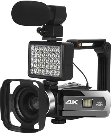 BGAZA Cámaras de Video 4KMP Videocámara Digital con Enfoque automático