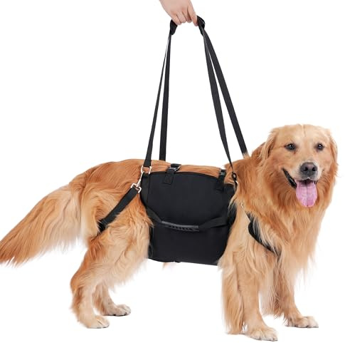 Hundetragetuch & Anschnallgurt Hund Auto,Tragehilfe Hund mit Gehhilfe-Funktion,Verstellbares Reha-Ganzkörpergeschirr als Zuggeschirr oder Notfallrucksack,Für Hunde mit Gelenkproblemen XL