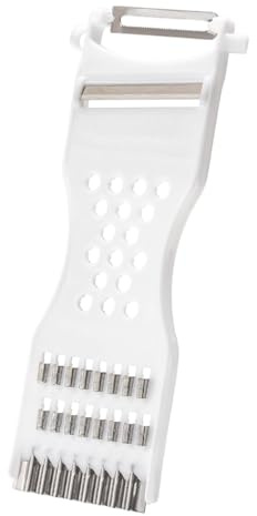 VLEDARLING pela verdure e frutta 6 in 1, pelapatate, sbucciatore universale, pela carote, pelatutto, potapeeler, impugnatura ergonomica, lame in acciaio inox (Bianco)