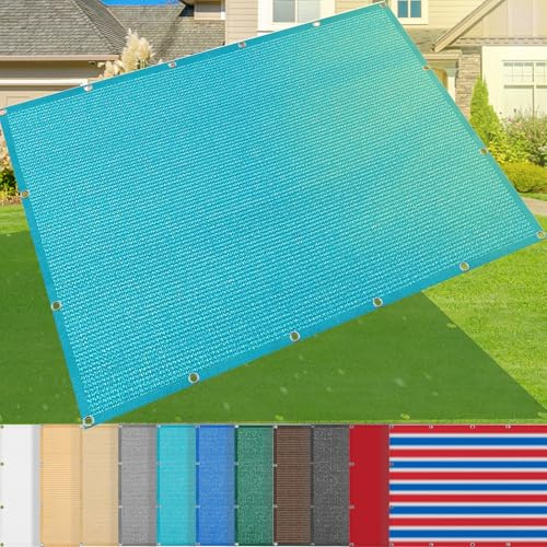 Red de sombra resistente de 185 g/m² con ojales, 5 x 5,5 m, 95% de protección UV y solar, para jardín, piscina, invernadero, patios, toldo duradero de polietileno de alta densidad en color azul
