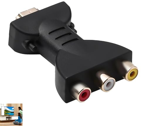HDMI to AV RGB RCA Converter, Gold Plated HDMI to RCA 1080P AV Adapter Video Audio Adapter, Male Female RGB Cable for PC, Laptop, Xbox, TV, Camera, DVD, USB Charging, Compatible with Older Devices