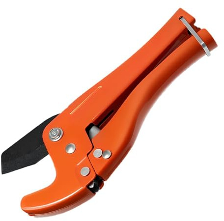 42mm PVC Pipe Cutter, Plastic Pipe Cutter, Heavy Duty Ratchet Pipes Cutters for Cutting PVC PEX PPR Plumbing Plastic Rubber Hoses Plastics Pipes Cutters with Non-Slip Handle