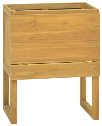 Owoxanthellate Badschrank 60x40x75 cm Massivholz Teak, Modernes Design mit natürlichem Finish, Robuste Wohnkommode mit Stauraum, ideal als Flur oder Gartenschrank für kleine Balkone