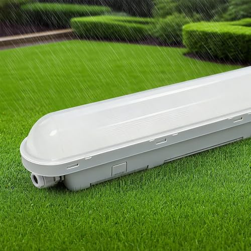 TONFFI 1 Stück LED Feuchtraumleuchte 150cm, 60W IP65 Feuchtraumlampe [7500LM, 6000K Kaltweiß] - Verknüpfbare Wannenleuchte für Bad, Keller, Garage, Werkstatt, Büro