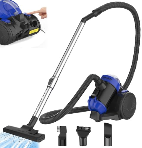 Zyklon Staubsauger Beutellos 1200W Staubsaugerzylinder, 1,5L Staubbehälterkapazität, Leistungsstarker und leiser Bodenstaubsauger mit HEPA Filter & Zubehör für Hartboden und Teppich, 10m Arbeitsradius
