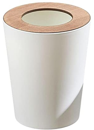 Stgfyxgs Papeleras para Inodoro, Contenedores de Basura Redondos con Abertura Superior, Contenedores de Basura para Dormitorios, Lavandería, 7L Blanco