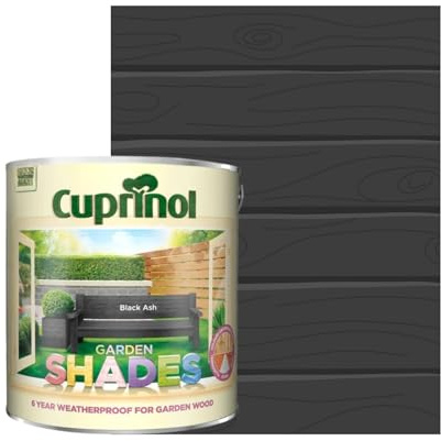 Milena Garden Shades Fence Paint, Shed Paint, 6 Year Weatherproof Exterior Wood Treatment, Water Based Matt Finish Paints for Wood Stain, 2 Coats Recommended (Black Ash, 1 Liter)