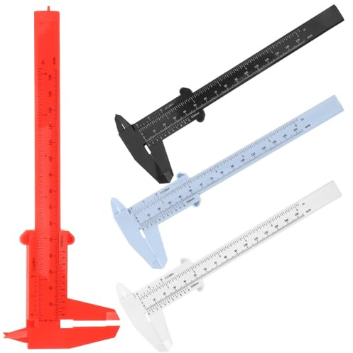 OHPHCALL Calibradores de Plástico 4 Piezas de 0 a 150mm, Herramienta de Medición Portátil, Precisa y Fácil de Transportar para Uso Profesional y Doméstico