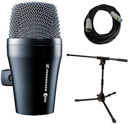 Sennheiser e 902 Kick Drum/Bass Microphone with Mic Stand & XLR Cable Bundle