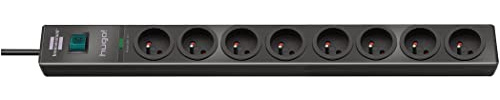 Brennenstuhl hugo! Bloc multiprise 8 prises avec parasurtenseur/parafoudre cordon 2 m - Anthracite