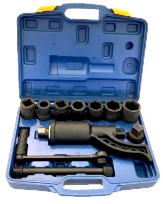 GrecoShop Moltiplicatore di Forza 2800 Nm – Kit Professionale con Bussole, Prolunga e Valigetta per Camion, Trattori, Mezzi Agricoli e Officine