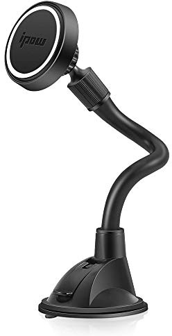 ipow Handyhalterung Auto Magnet, KFZ Handyhalterung mit Saugnapf, Magnetische Handyhalter Auto Armaturenbrett-Windschutzscheibe mit 4 Metallplatten,Schutzfolie, Kompatibel mit iPhone, Samsung, Sony