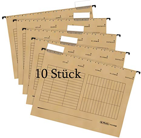 Herlitz Hängemappe A4 UniReg Kraftkarton, 230 g/qm (2x 5er Pack, natron)