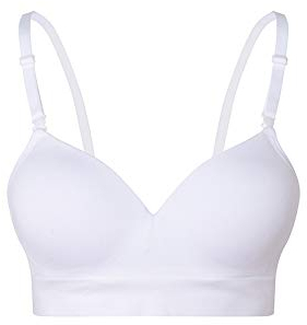 Lemef Seamless Bras for Women Wirefree Padded Bras White