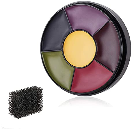 Go Ho Lot de 6 couleurs de maquillage pour SFX, roue pour peinture à l'huile, théâtre, Halloween, maquillage pour effets spéciaux avec éponges
