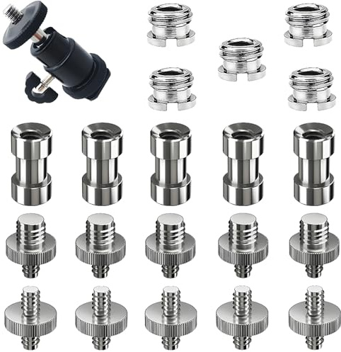 Stativschrauben, CESFONJER 1/4 auf 3/8 Schraube, Stativkopf Kugelkopf 1/4 auf 1/4 Zoll Schraube für Kamera/Stativ/Monopad/Kugelkopf/Licht Standplatz (21pcs)