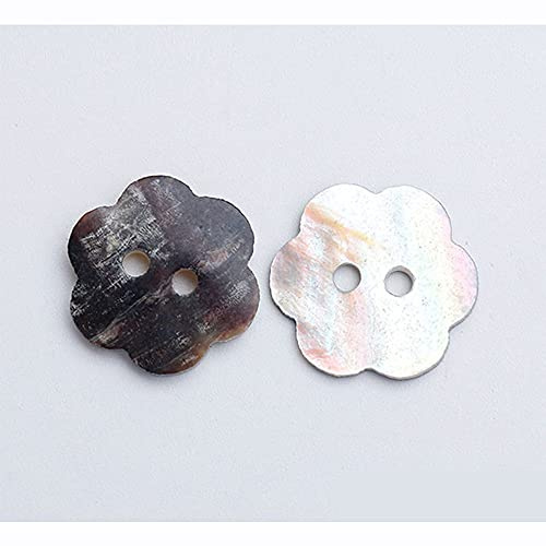 10 STÜCKE 2-Loch-Buttons aus zarter natürlicher Muschel mit Perlmutt in Formen von Herz Stern Blume und Quadrat für Nähen Handwerk und Scrapbooking