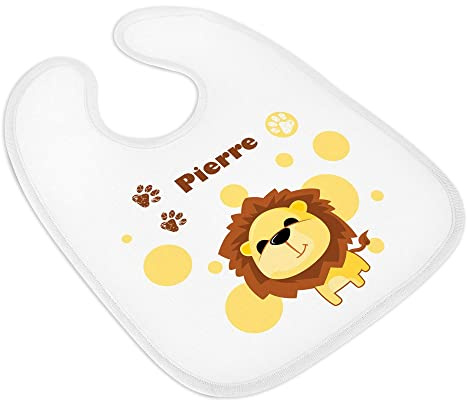 Weißes Lätzchen mit eigenem Foto personalisierbar und ebenso weißem Rand - Baby-Lätzchen aus dickem Textil mit großem persönlichen Foto-/Bilddruck - Baby-Lätzchen zum Selbstgestalten