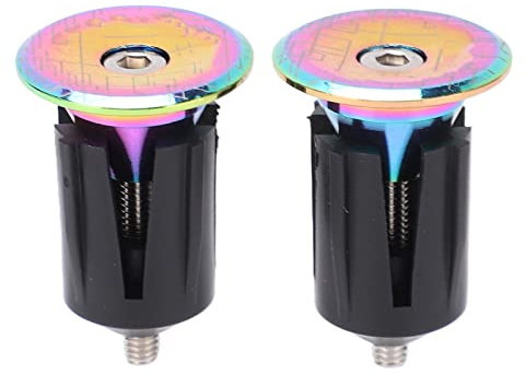 plplaaoo Lenkerlenker, Endstopfen, Rennrad Lenker, 2 Stück Mountainbike Lenker Endkappen, Aufblasbar, Verstellbar, Plattiert, Bunte Aluminiumlegierung