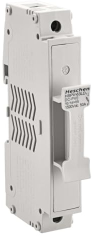 Heschen Solar-/Photovoltaik-Sicherungshalter, PV-Sicherungshalter, HSPV-63LD, DC1500V 50A, 1-polig, 35 mm DIN-Schienenmontage, für HSPV-32L HSPV-63L 10/14 x 85 mm Sicherung, CE-gelistet