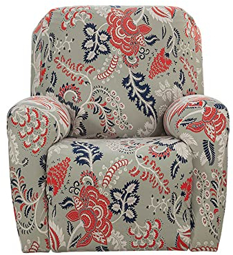 Highdi 4 Stück Stretchhusse für Relaxsessel Komplett Sesselschoner, 1-Sitzer Stretch Relaxsessel Bezüge Elastisch Sesselbezug für Fernsehsessel Liege Sessel Relaxstuhl (Vintage Blume)