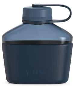 THERMOS TP4339DB6 32 oz Hard Plastic Canteen Hydration Bottle w/Silicone Sleeve Lake Blue
