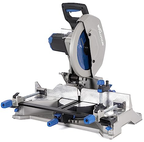 Evolution Power Tools S355MCS Mitre Chop Saw | Heavy Duty Metal Cutting Saw | +/- 46° Mitre Angle Range | 2,200 W Motor | 355mm 66-Teeth TCT Mild Steel Blade & Clamps Included | 230v