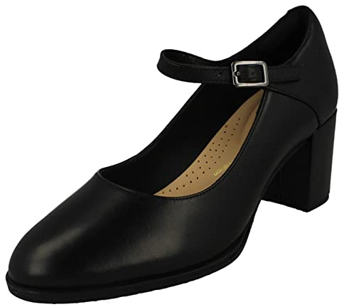 Clarks Freva55 Strap Womens Black Leather, 8