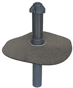 HAHN Handelshaus Flachdach-Sanitärlüfter, Bitumen- oder PVC-Flansch, Dachentlüftung, Abluft, Lüfter (DN 50 - Bitumen-Flansch)