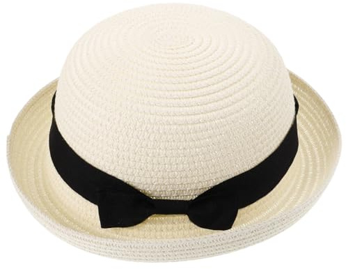 NUOBESTY Damen Sonnenhut Mit Breiter Krempe Und Schleife Faltbarer Stroh Hut Kuppel Design Leicht Für Sommer Strand Und Outdoor Aktivitäten Einheitsgröße