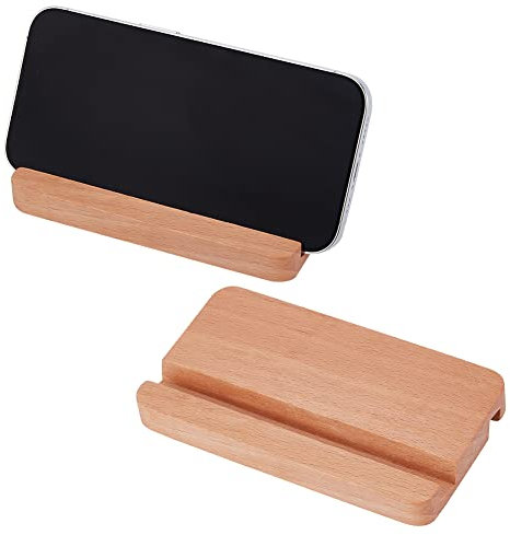 NBEADS 2 Stück Holz Tablet Ständer, 12.5x7x1.3 cm Holz Handyständer Handyhalter Universal Desktop Telefonständer Tragbarer Mobiler Tablet Halter Für Das Büro Zu Hause