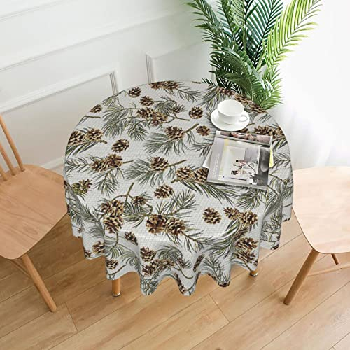 Tischdecke mit Tannenzapfen-Bild, Bedruckt, weiche Tischdecke für Küche, Esszimmer, wasserdichte Tischabdeckung für Familienessen, Weihnachtsfest, Küchendekoration